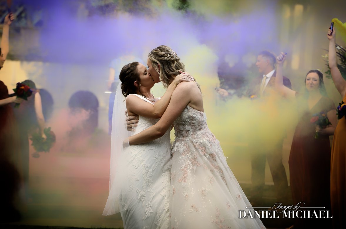 LGBTQ Rainbow Smoke Wedding Photography